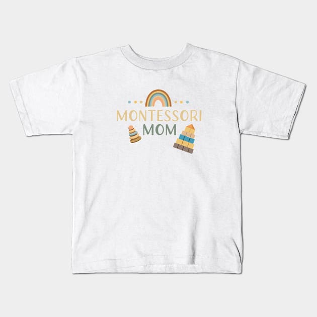 Montessori Bliss: Beige Mom Collection Kids T-Shirt by carolsalazar